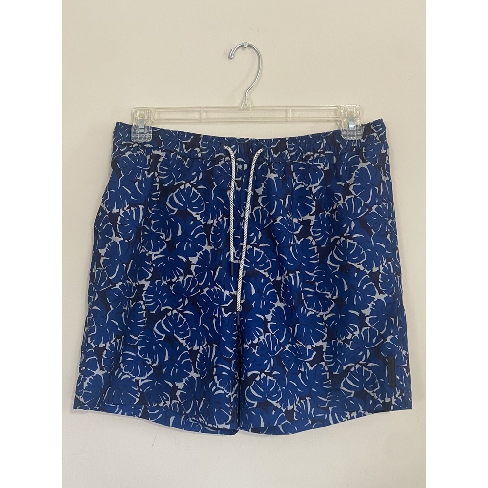 Michael Kors Blue Pattern Swim Trunks Men's Size Med Mesh Lining Classic Resort